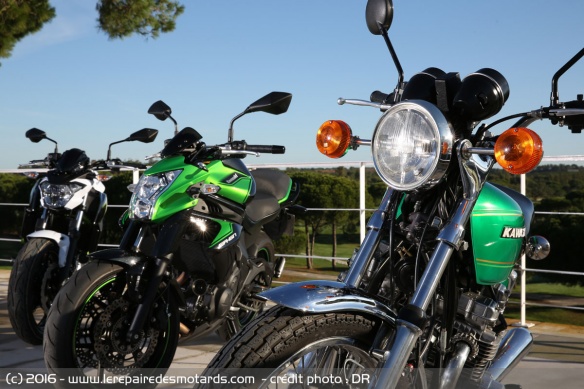Kawasaki Z650 2016, ER-6n 2012 et Z650 1977 Kawasaki Z650 2016, ER-6n 2012 et Z650 1977