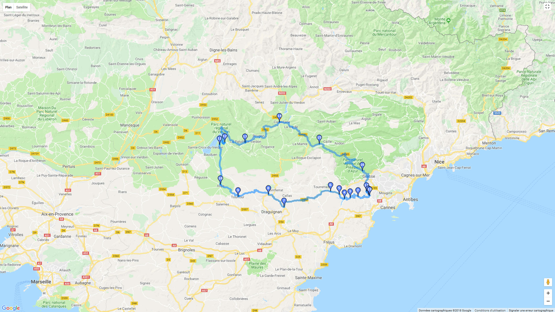 Pour zoomer sur la carte et avoir plus de détails, connectez-vous ! Carte roadbook Le lac de Sainte Croix