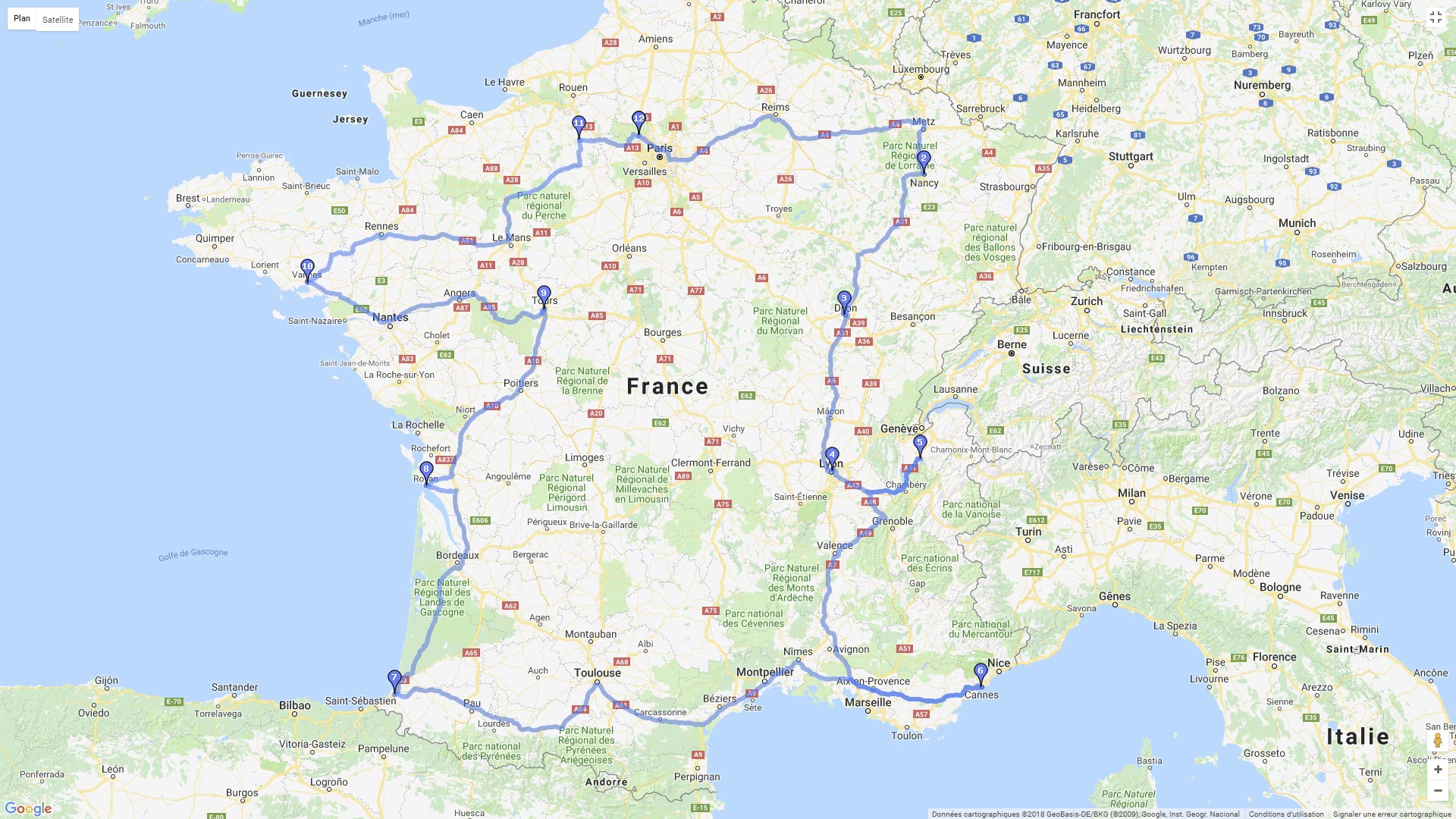 Pour zoomer sur la carte et avoir plus de détails, connectez-vous ! Carte roadbook Tour de France