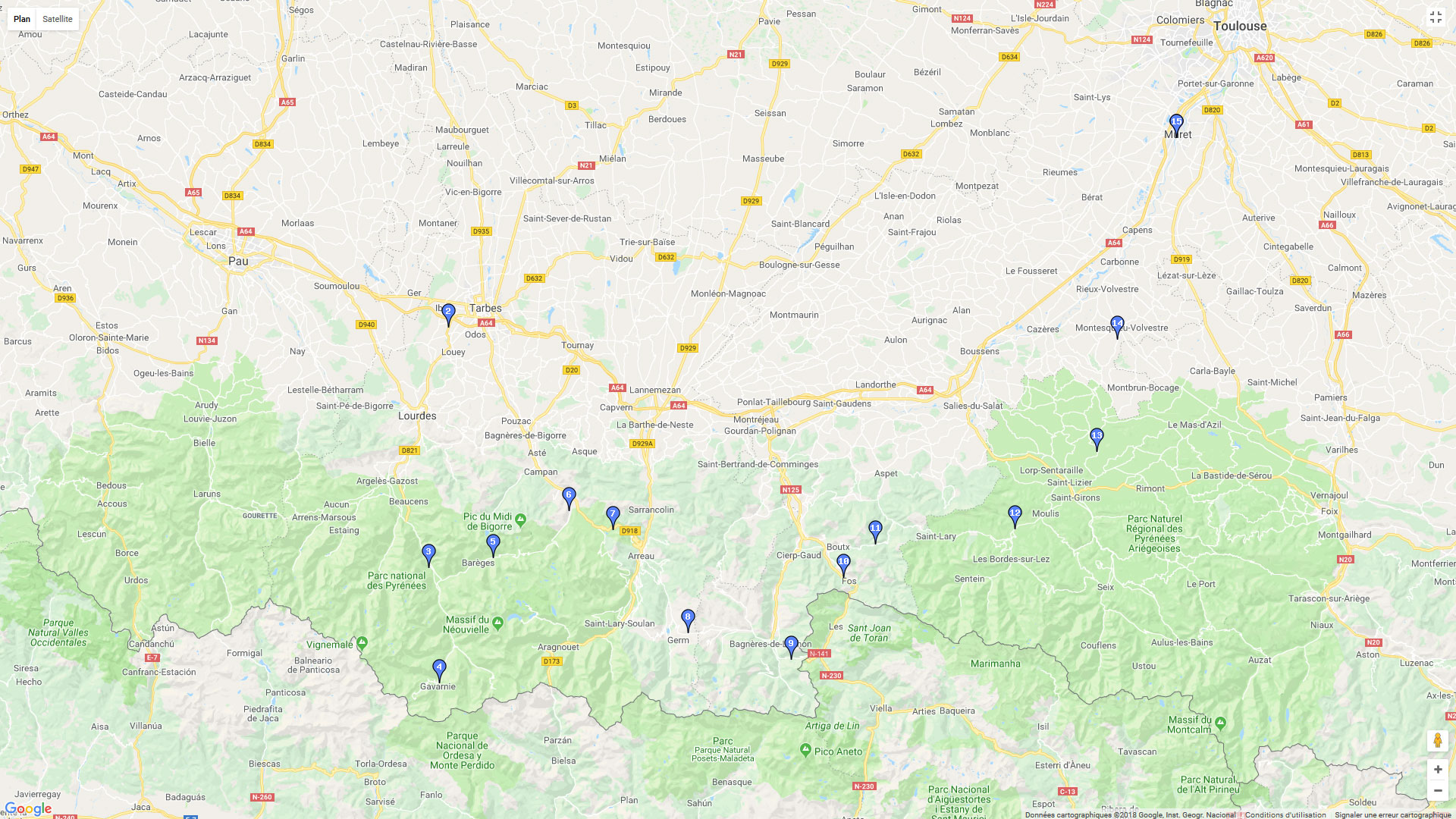 Pour zoomer sur la carte et avoir plus de détails, connectez-vous ! Carte roadbook Gavarnie et son cirque