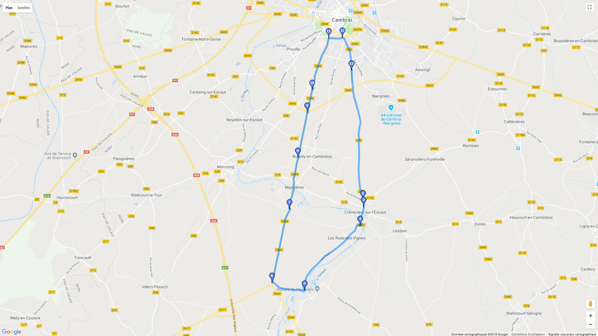 Pour zoomer sur la carte et avoir plus de détails, connectez-vous ! Carte roadbook Baptême Moto pour la Maison de l'Enfance