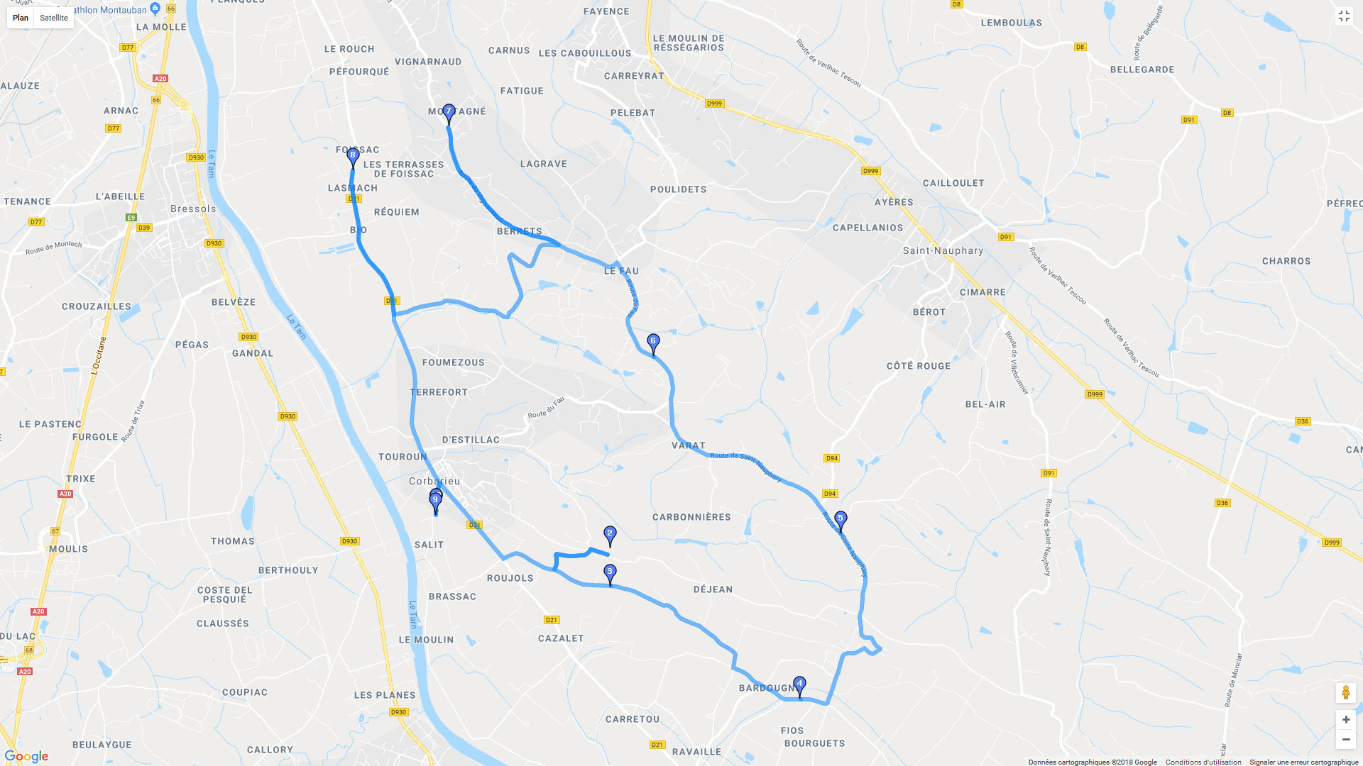 Pour zoomer sur la carte et avoir plus de détails, connectez-vous ! Carte roadbook Corbarieu