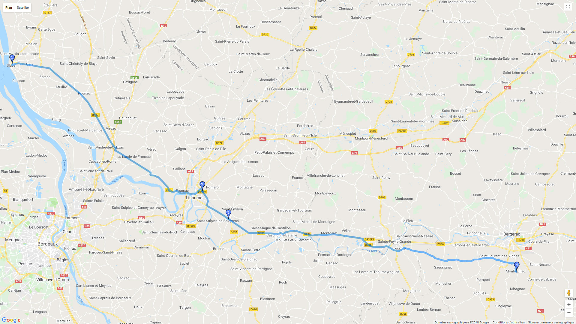 Pour zoomer sur la carte et avoir plus de détails, connectez-vous ! Carte roadbook Balade vigneronne