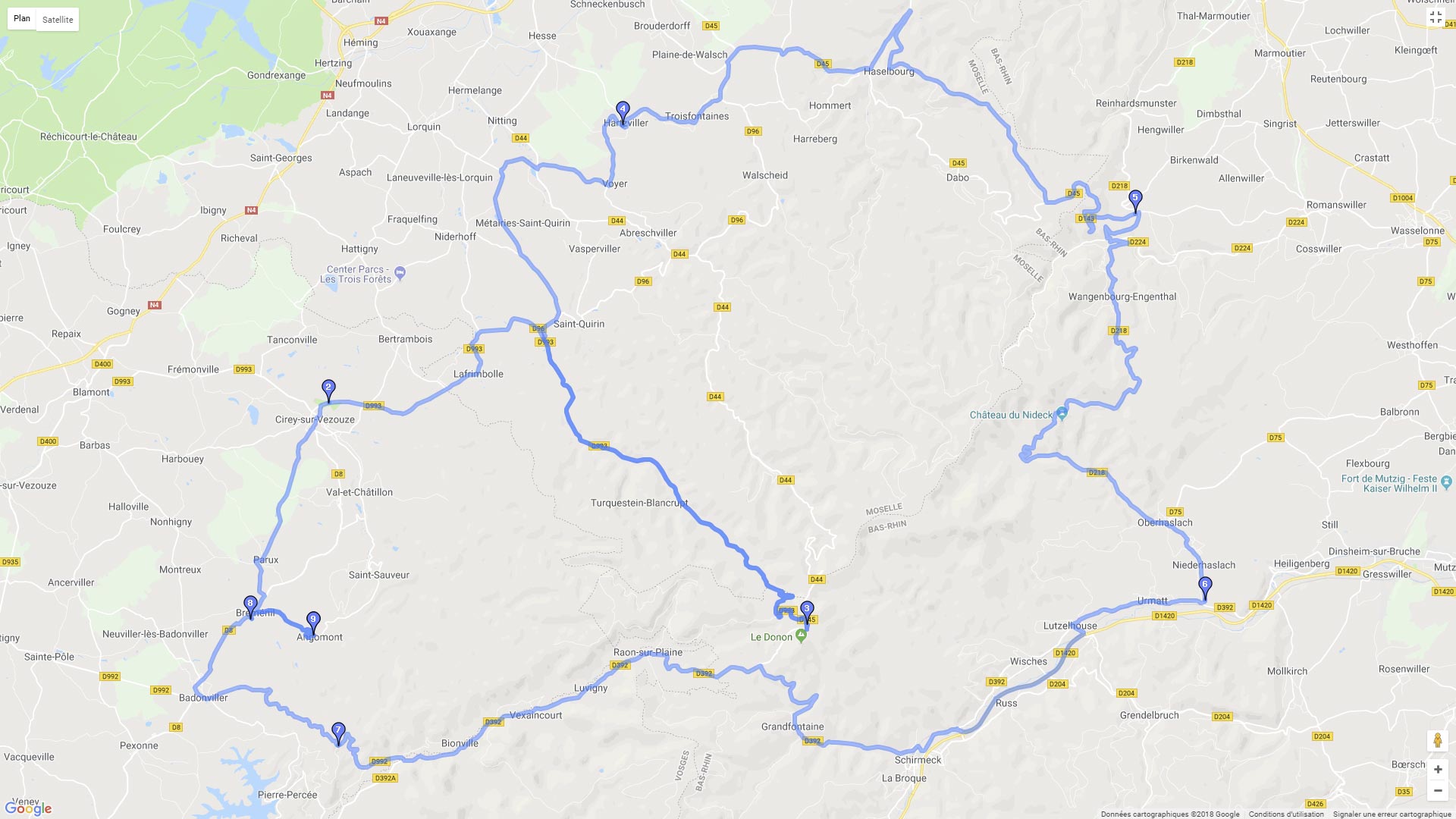 Pour zoomer sur la carte et avoir plus de détails, connectez-vous ! Carte roadbook Les trois fontaines