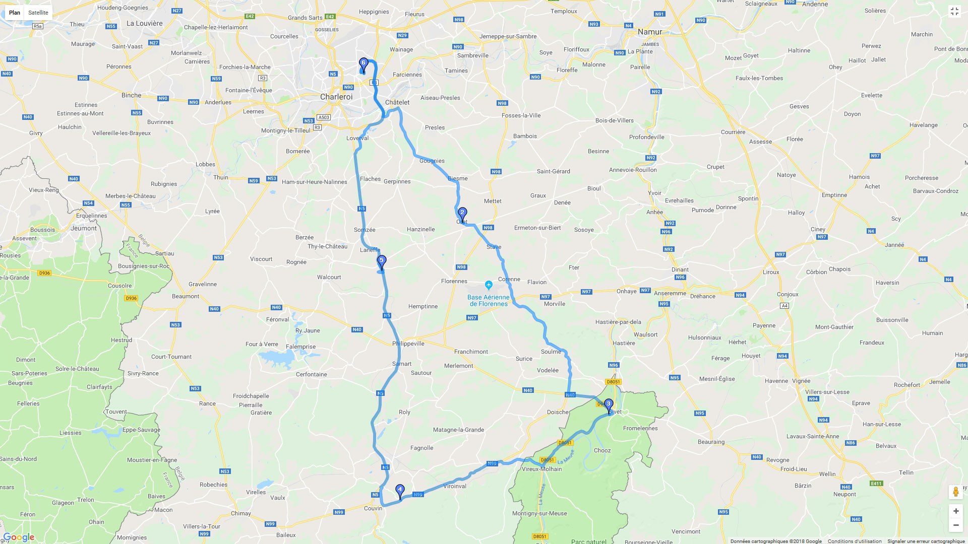 Pour zoomer sur la carte et avoir plus de détails, connectez-vous ! Carte roadbook Les Fagnes
