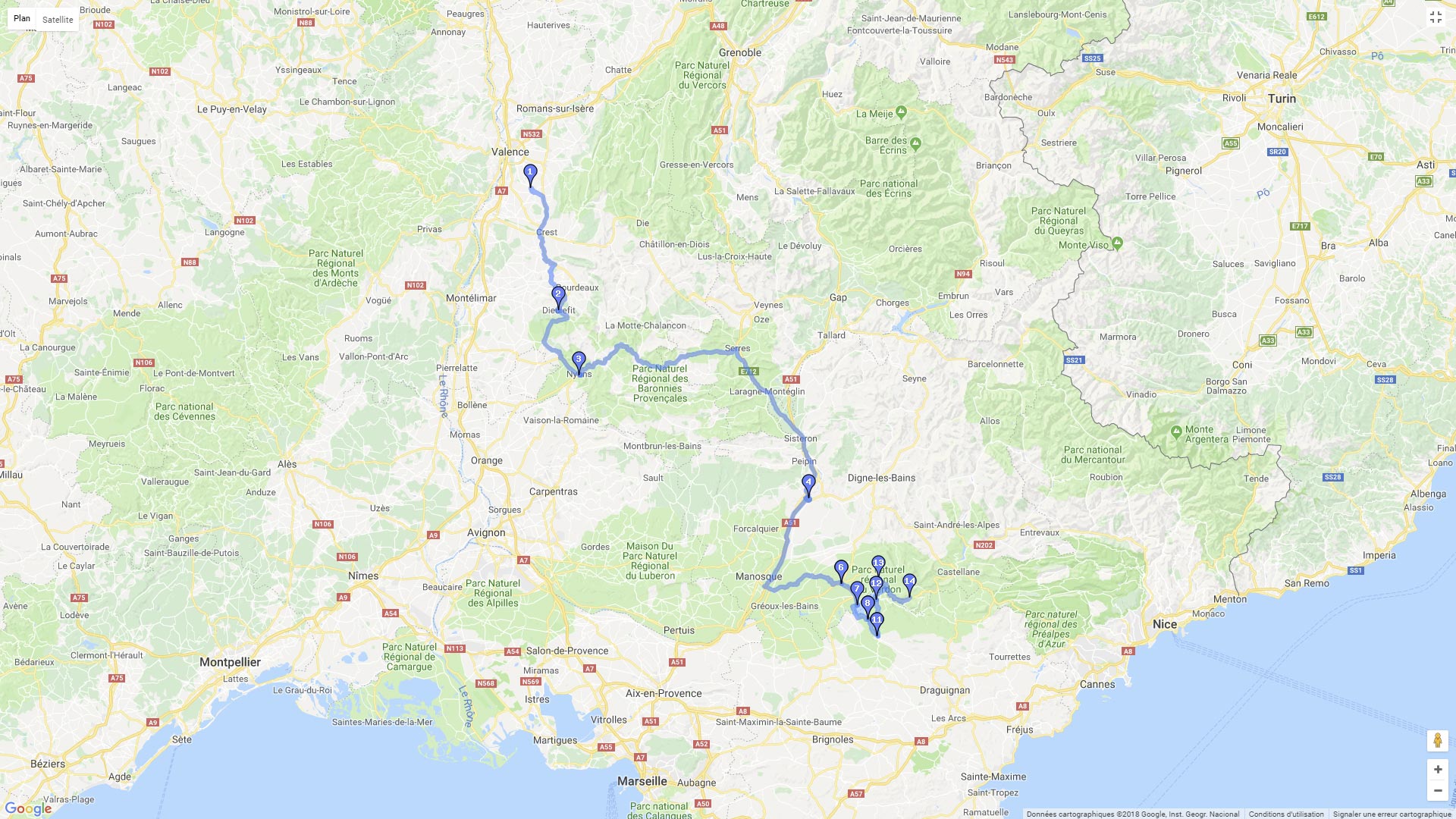 Pour zoomer sur la carte et avoir plus de détails, connectez-vous ! Carte roadbook Vers le lac de Ste Croix