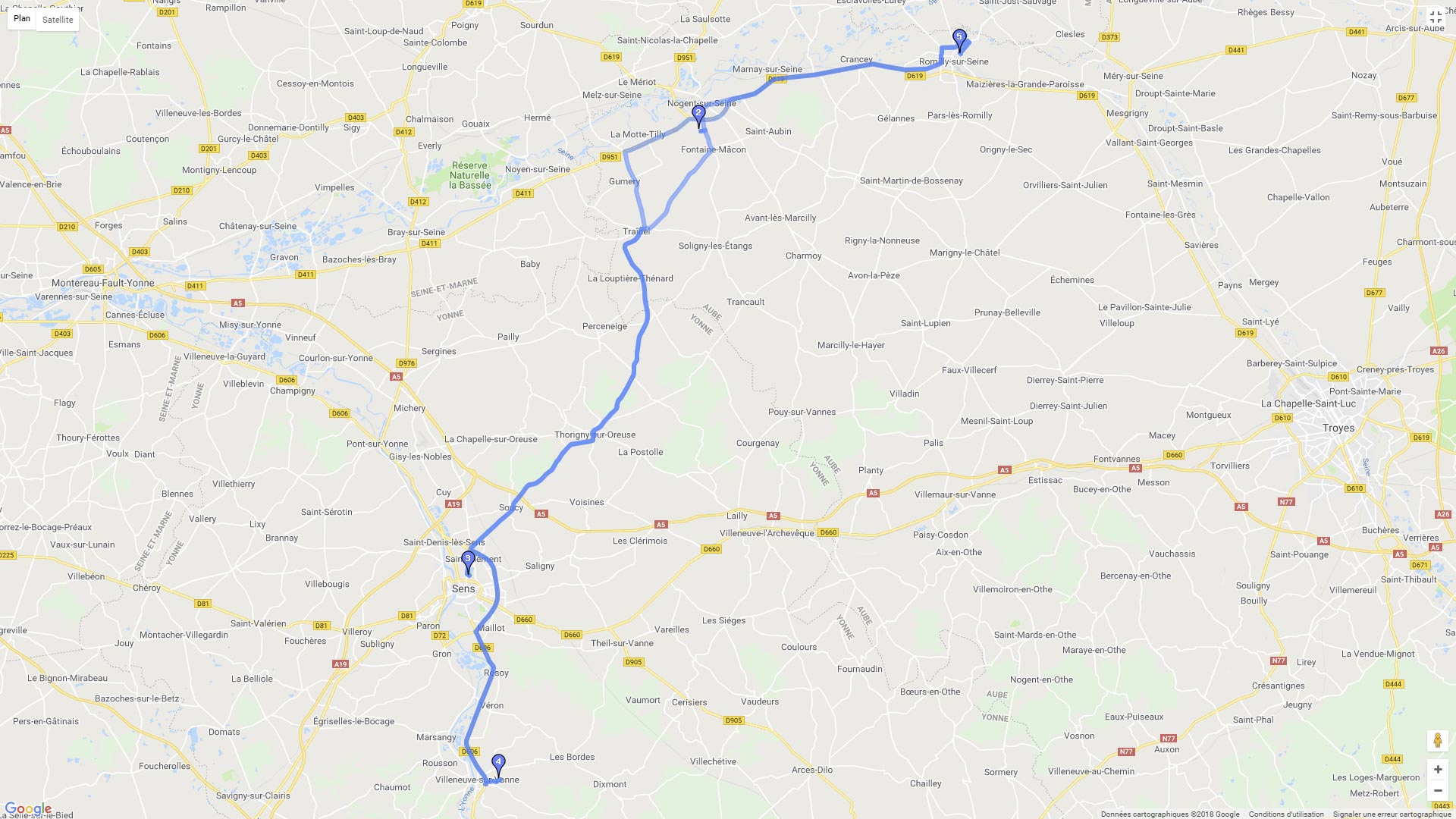 Pour zoomer sur la carte et avoir plus de détails, connectez-vous ! Carte roadbook L'Yonne