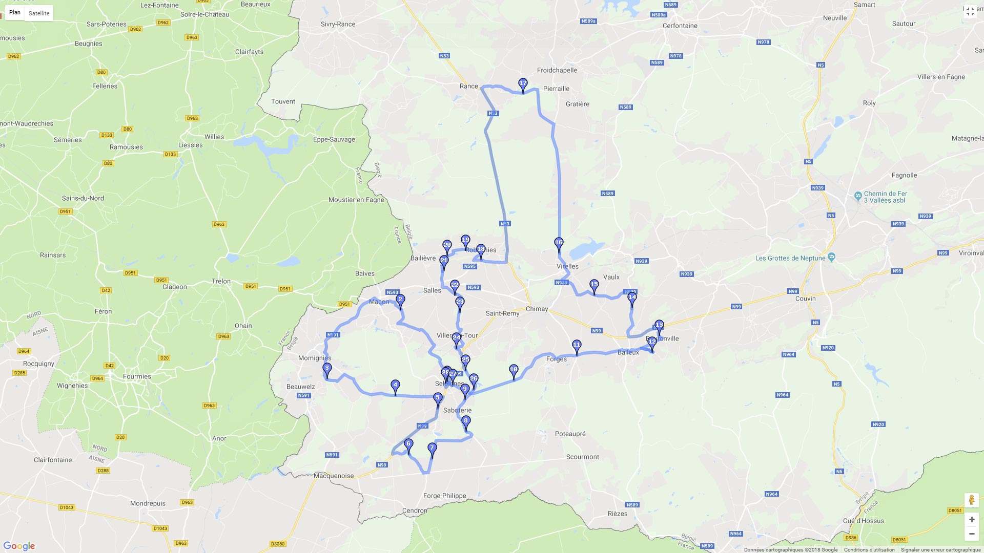 Pour zoomer sur la carte et avoir plus de détails, connectez-vous ! Carte roadbook Rallye Momignies