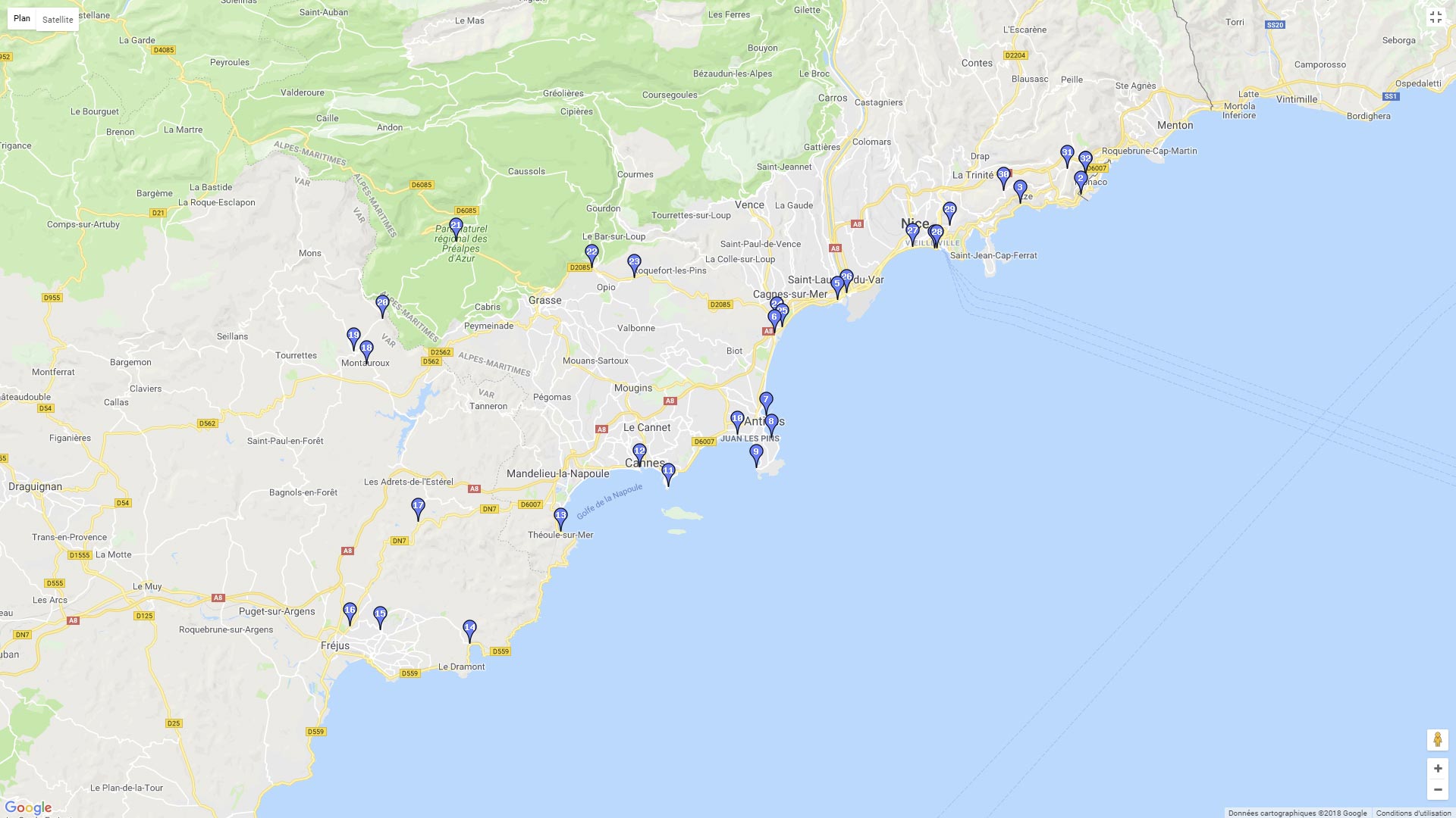 Pour zoomer sur la carte et avoir plus de détails, connectez-vous ! Carte roadbook Vers la Siagne