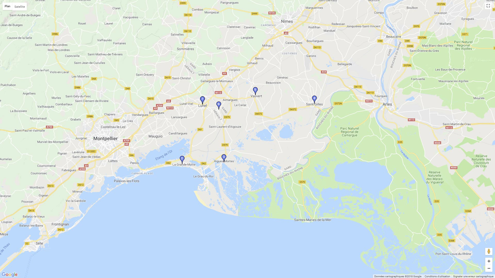 Pour zoomer sur la carte et avoir plus de détails, connectez-vous ! Carte roadbook Petite Camargue