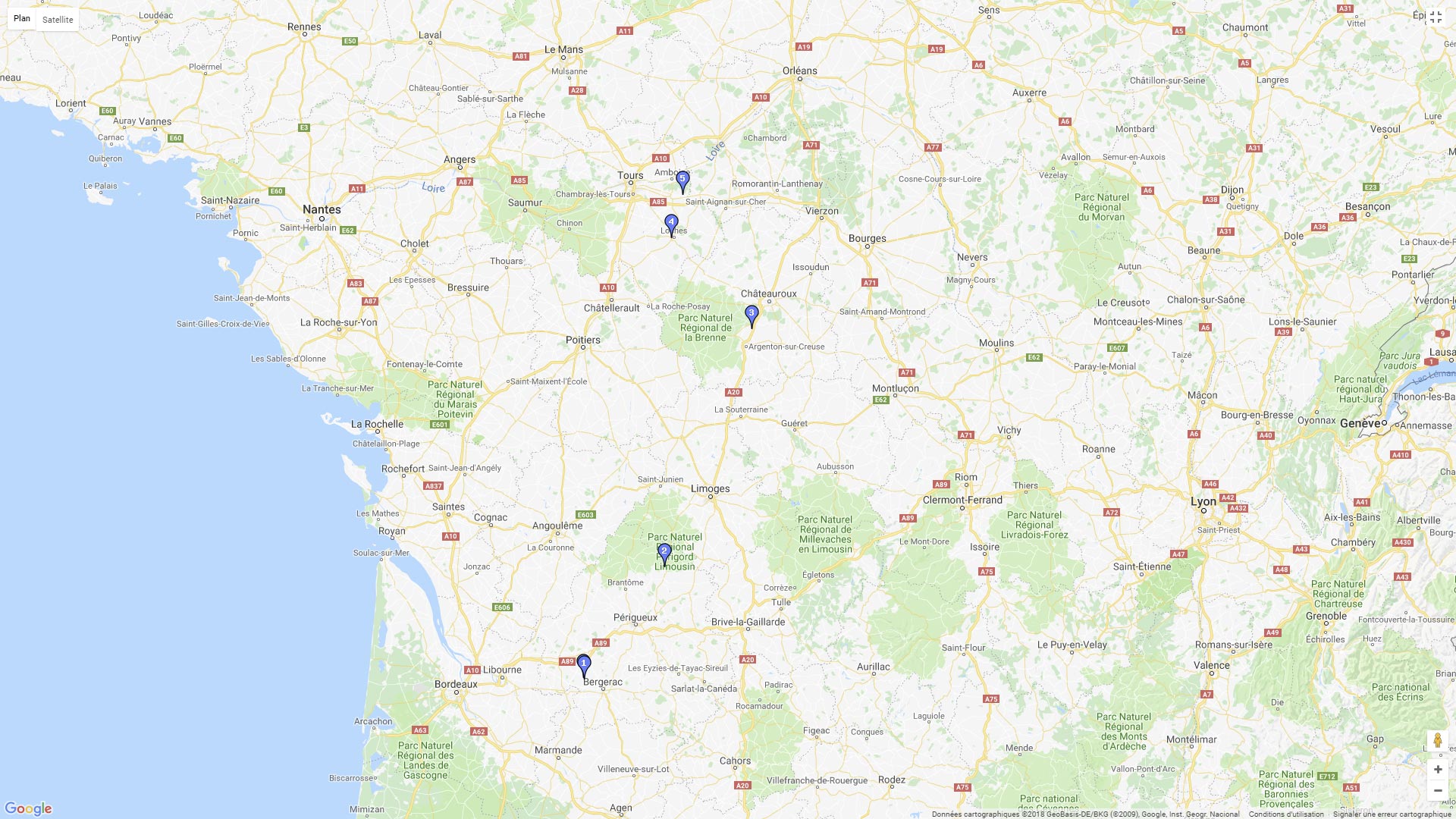 Pour zoomer sur la carte et avoir plus de détails, connectez-vous ! Carte roadbook Chenonceaux