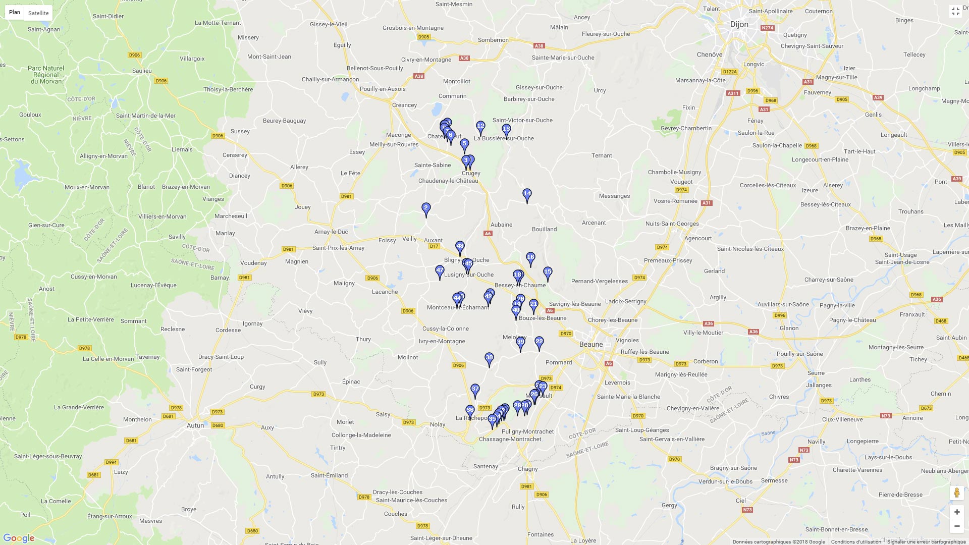 Pour zoomer sur la carte et avoir plus de détails, connectez-vous ! Carte roadbook Bligny sur Ouche