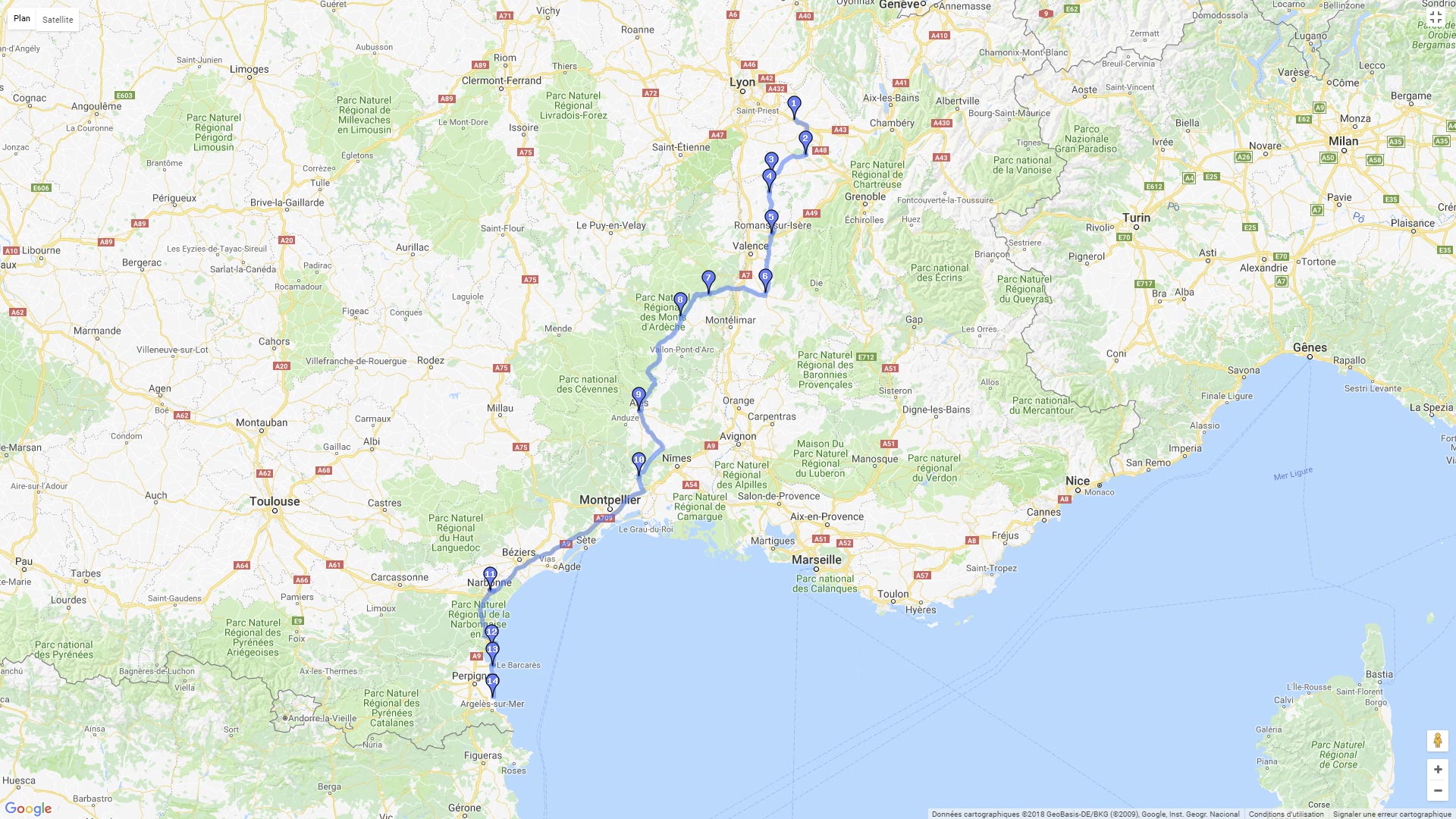 Pour zoomer sur la carte et avoir plus de détails, connectez-vous ! Carte roadbook Route pour Saint Cyprien