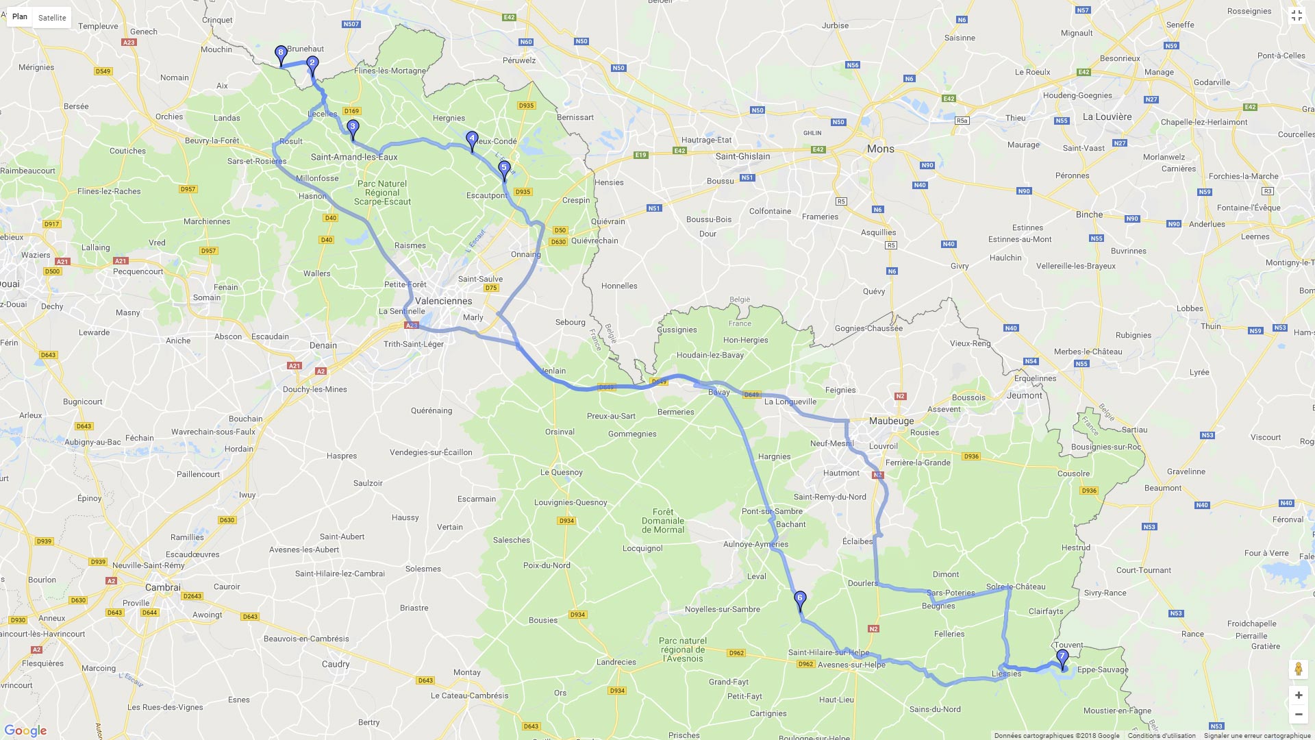 Pour zoomer sur la carte et avoir plus de détails, connectez-vous ! Carte roadbook Tournaisis et ValJoly