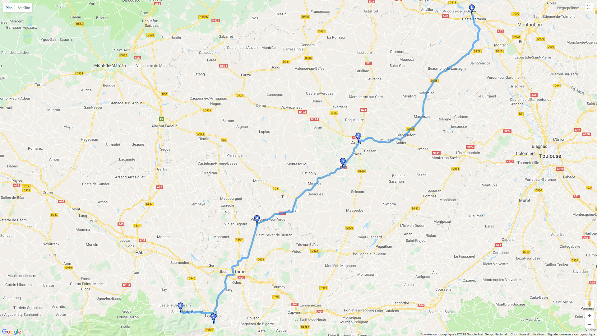 Pour zoomer sur la carte et avoir plus de détails, connectez-vous ! Carte roadbook Grotte de Betharram