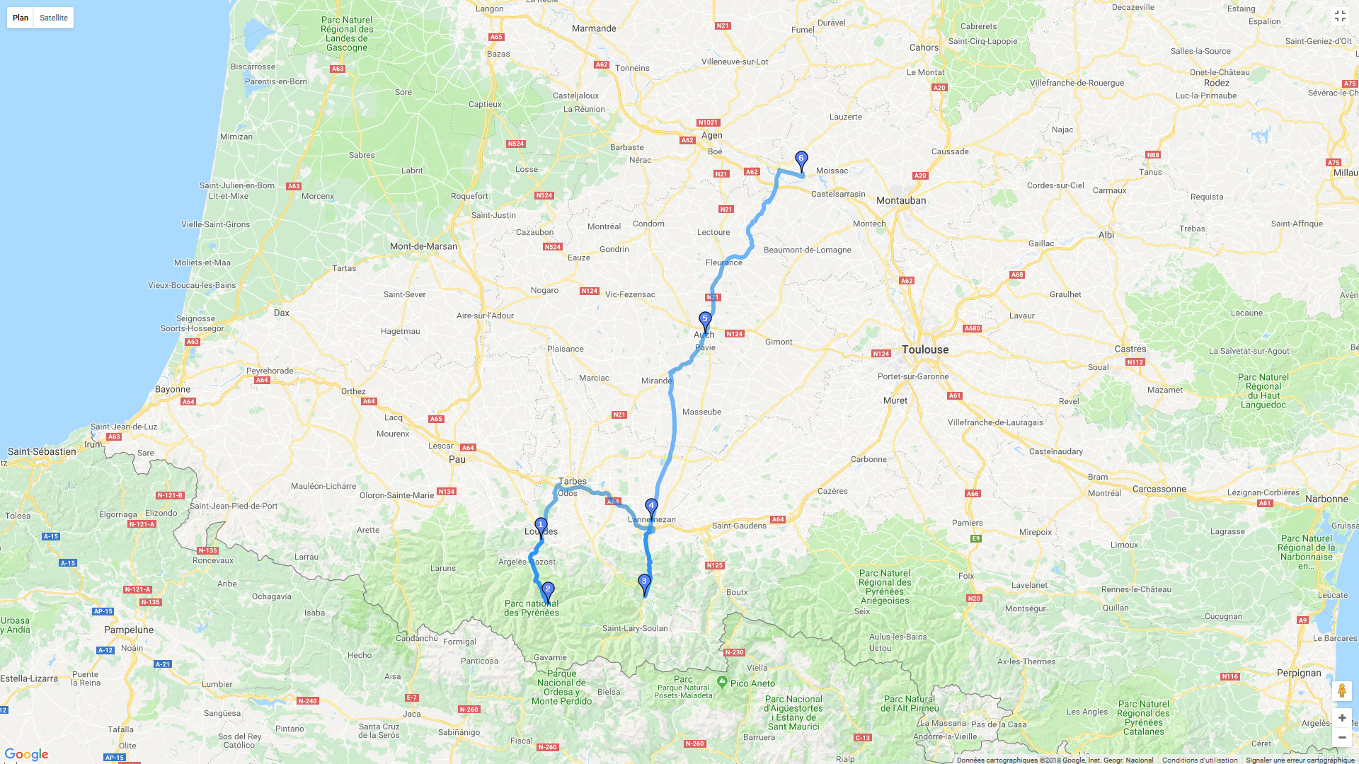 Pour zoomer sur la carte et avoir plus de détails, connectez-vous ! Carte roadbook Col du Tourmalet et d'Aspin