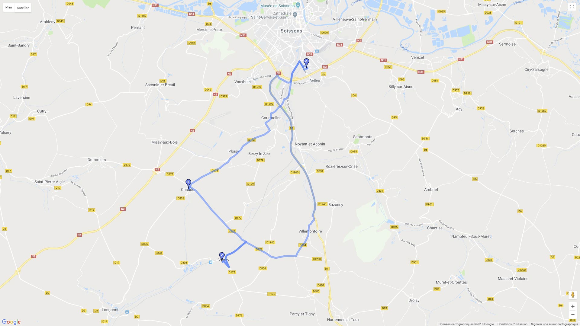 Pour zoomer sur la carte et avoir plus de détails, connectez-vous ! Carte roadbook Belleu
