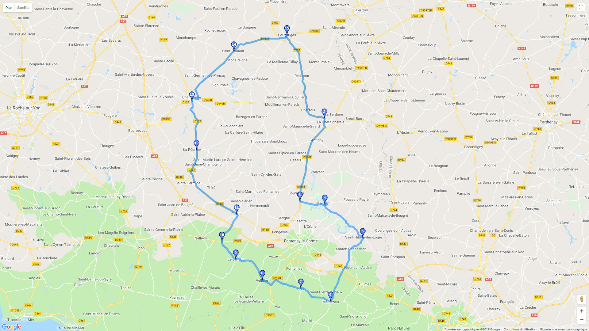 Pour zoomer sur la carte et avoir plus de détails, connectez-vous ! Carte roadbook Venise verte