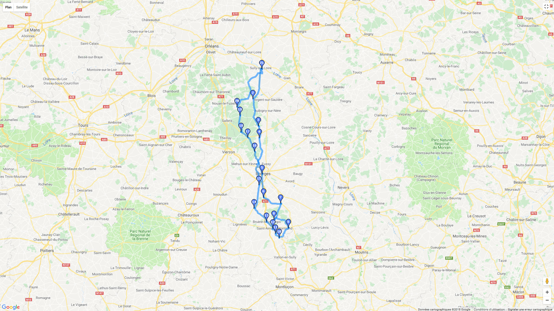 Pour zoomer sur la carte et avoir plus de détails, connectez-vous ! Carte roadbook Berry