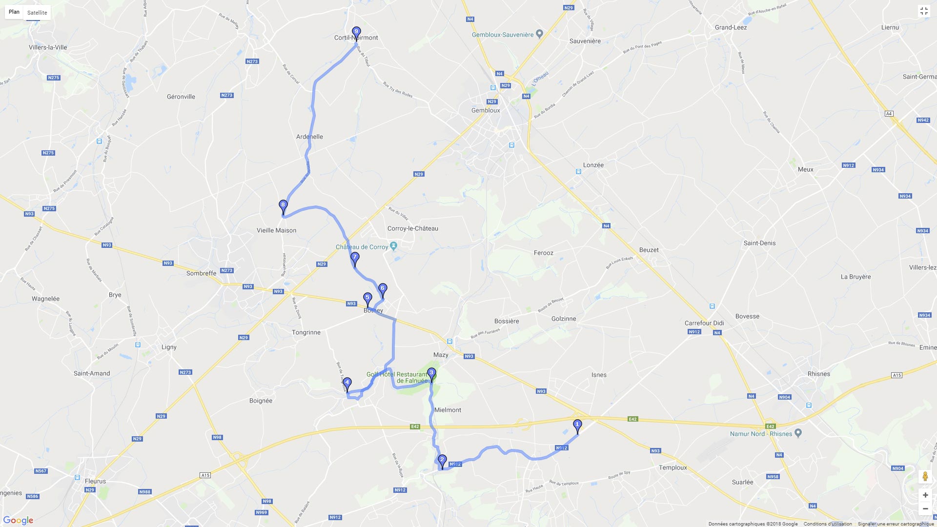 Pour zoomer sur la carte et avoir plus de détails, connectez-vous ! Carte roadbook Spy à Cortil