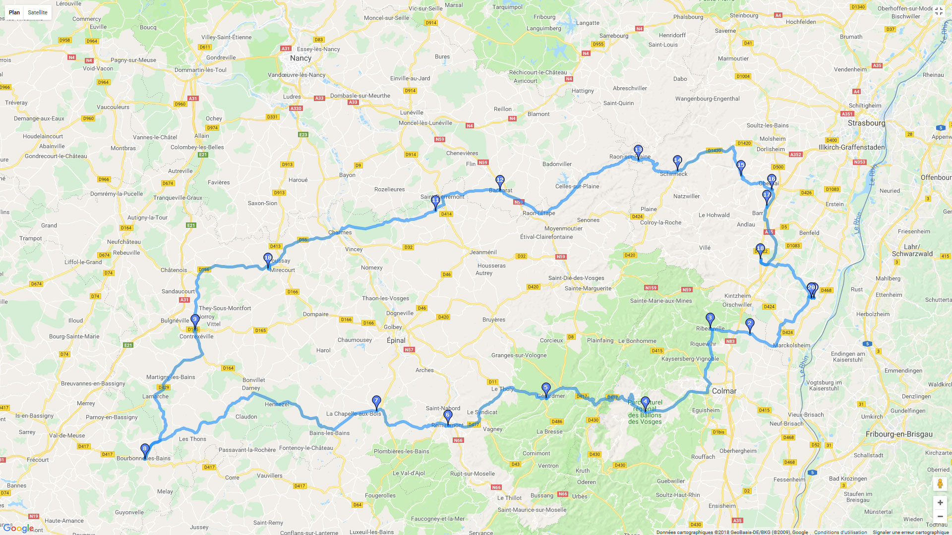 Pour zoomer sur la carte et avoir plus de détails, connectez-vous ! Carte roadbook Ballons Comtois