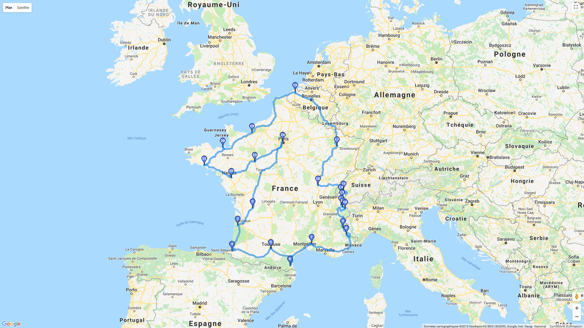 Pour zoomer sur la carte et avoir plus de détails, connectez-vous ! Carte roadbook Tour de France