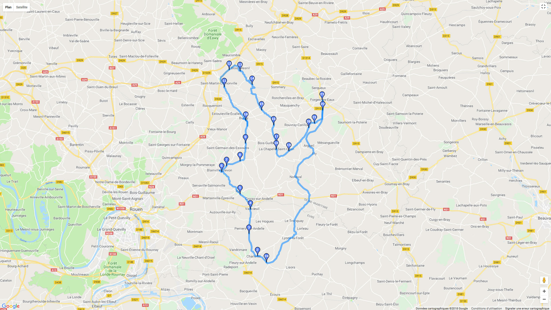 Pour zoomer sur la carte et avoir plus de détails, connectez-vous ! Carte roadbook Ménesquille - Forges les Eaux