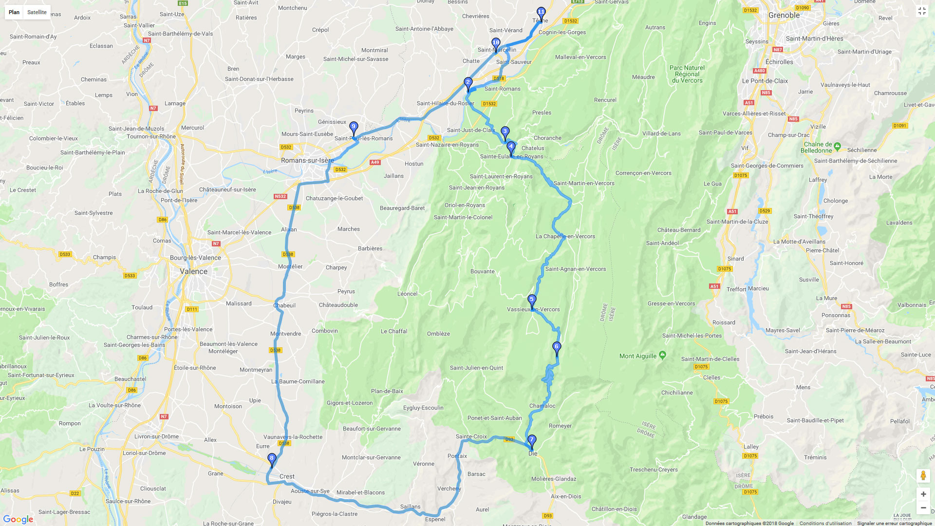 Pour zoomer sur la carte et avoir plus de détails, connectez-vous ! Carte roadbook Col du Rousset