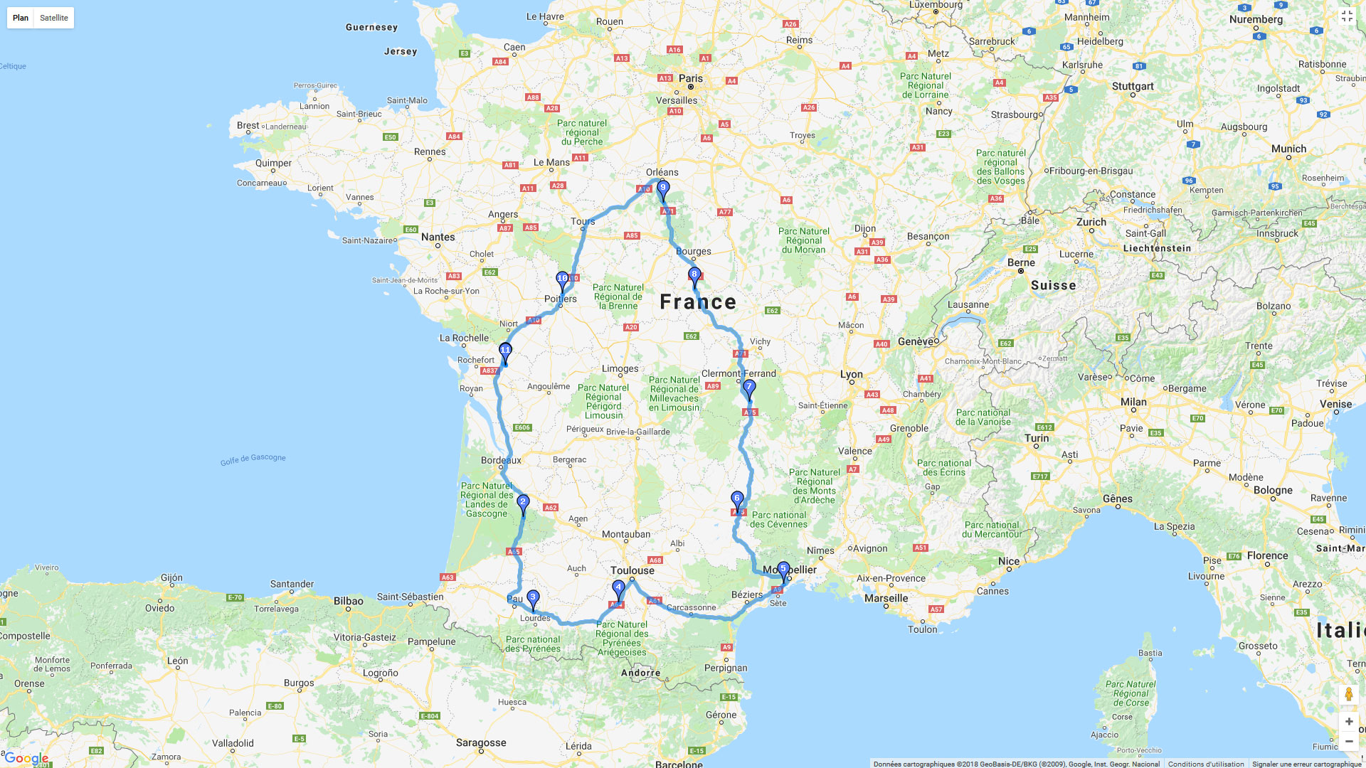 Pour zoomer sur la carte et avoir plus de détails, connectez-vous ! Carte roadbook Ironbutt saddlesore 1000