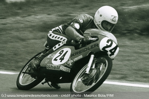 Henk van Kessel sur sa Kriedler 50 lors de la saison 1974 Henk van Kessel sur sa Kriedler 50 lors de la saison 1974