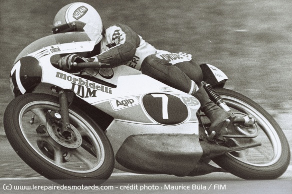 En 1975, Paolo Pileri a écrasé la concurrence au guidon de sa Morbidelli 125 En 1975, Paolo Pileri a écrasé la concurrence au guidon de sa Morbidelli 125