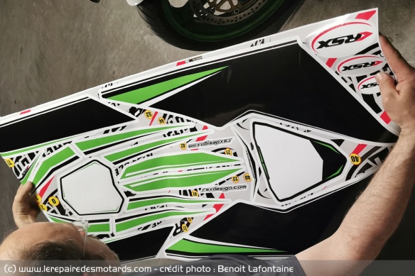 La planche Freecut de décoration de la Kawasaki