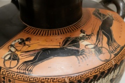 Course de chars des JO antiques sur une hydrie