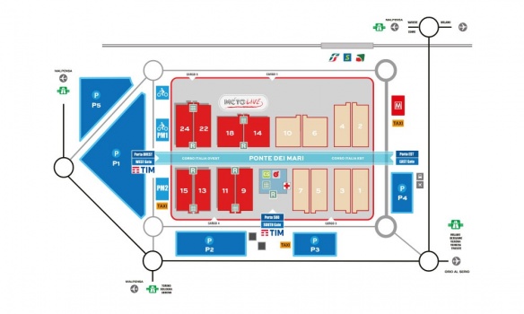 Plan halls du salon EICMA Milan