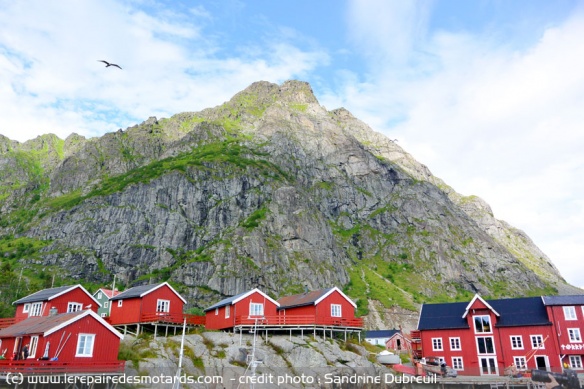 Route à travers les villages de pêcheurs sur les îles des Lofoten